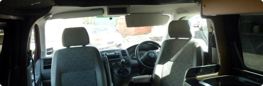 Interior shot of a converted VW T5